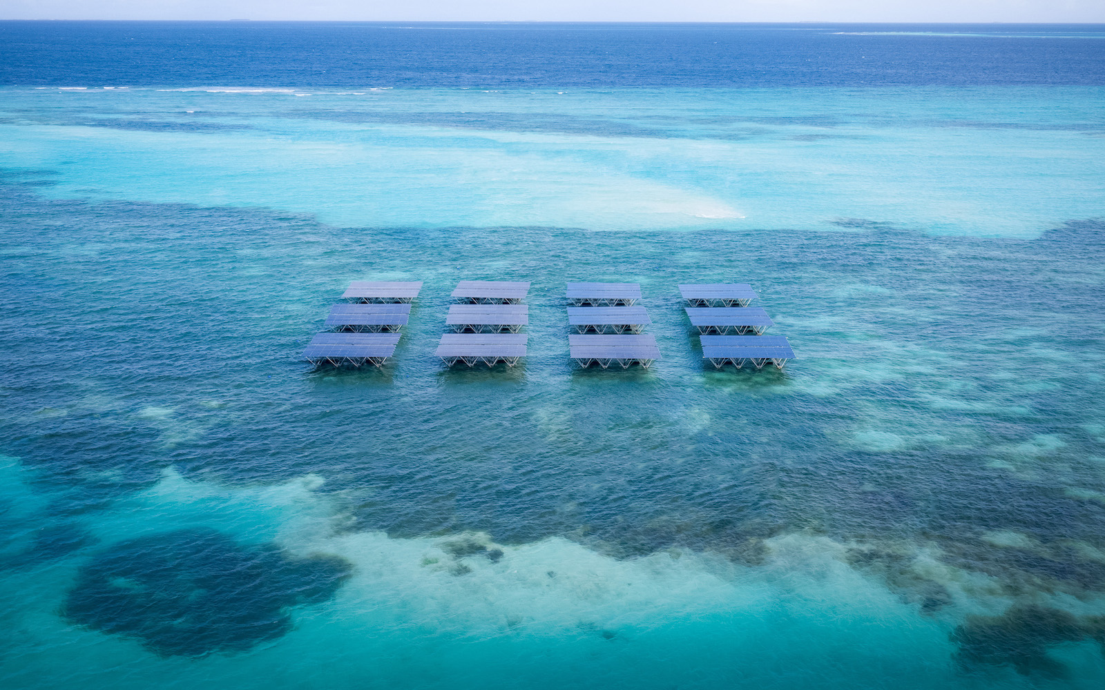 Swimsol SolarSea - World's first ocean floating solar system, Maldives